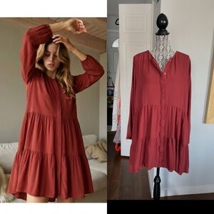 Aritzia Large Wilfred Barossa Boho Tiered Dress.